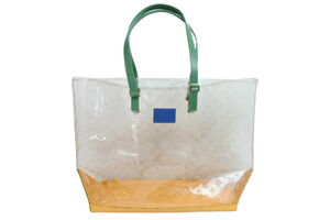 Louis Vuitton tote bag anniversary Brazils vinyl leather clear green